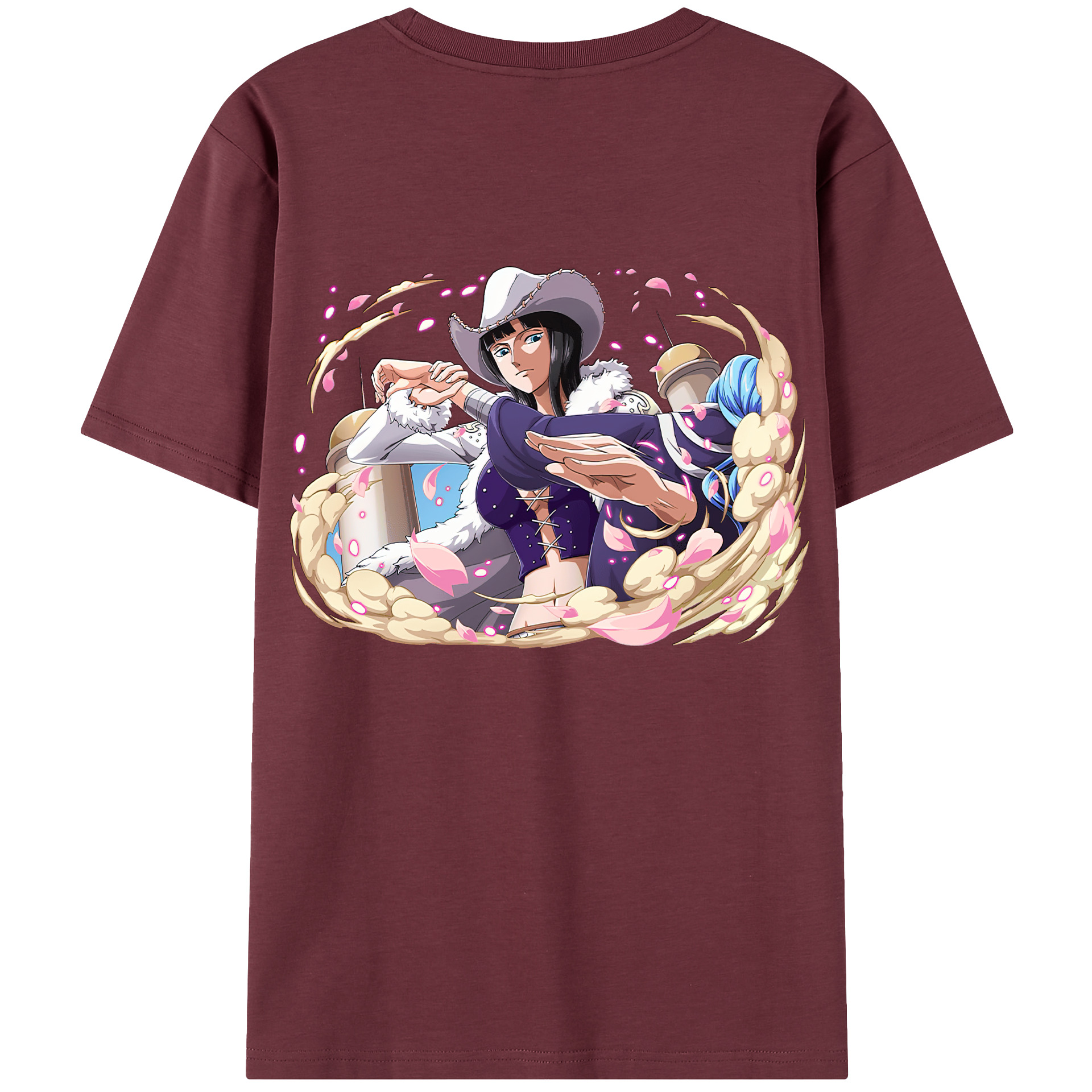 ワンピース ニコ・ロビン ONE PIECE Nico Robin 綿100％半袖Tシャツ（背面プリント）